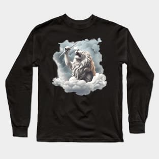 Lion With A Trumpet In the Clouds Long Sleeve T-Shirt